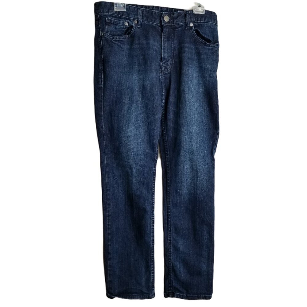 Calvin Klein Mens Slim Straight Jeans 32x30 Dark Wash 100% Cotton Denim